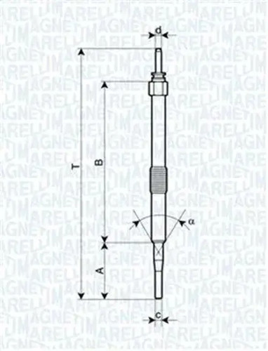 Glow plug metal - plug,