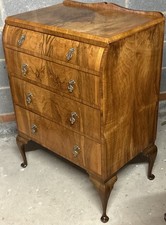 SUPERB TALL WALNUT ART DECO CHEST OF DRAWERS  AMAZING VENEERS WE DELIVER