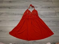 Ann Summers Diamond Kiss Red Peephole Babydoll Top Size Medium 12-14 