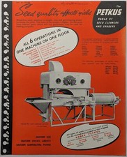 Vintage Rober Petkus Seed Cleaner & Grader Sales Brochure, c 1960's
