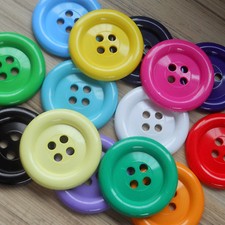 BUTTONS BIG CLOWN  BUTTON X 2    38mm to 65mm Black, White, Red, Yellow, Blue