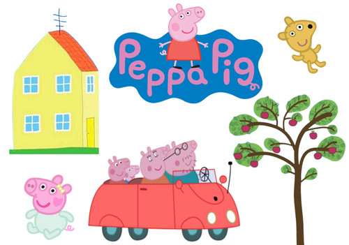 Peppa pig edible cake toppers - pig,