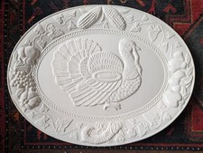 Vintage Turkey Platter White