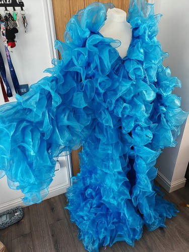 Turquoise organza ruffle - ruffle, coat