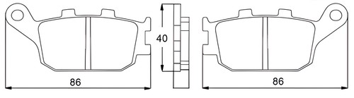 Rear recessed brake pads for - rear,