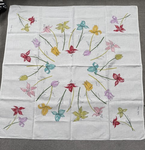 1960 linen tablecloth - 1960’s,