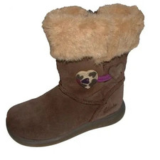 Clarks Snuggle Folks Brown Suede Inf Girls Winter Boots Size UK 5 1/2F