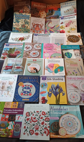 Various embroidery books - various,