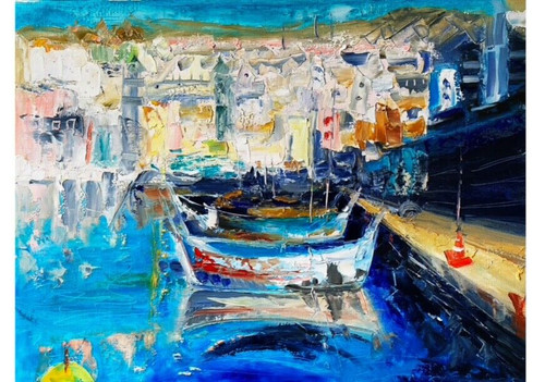 Boats oil painting italy - boats,