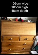 Solid Pine Writing Desk Bureaux. Perfect Shabby Chic Project. Cf729af 