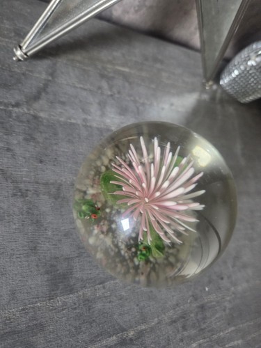 Art glass paperweight - art, pink