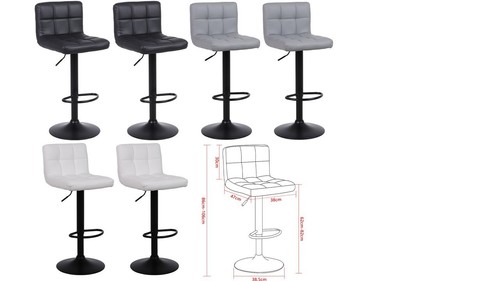 Bar stools faux leather - 2,