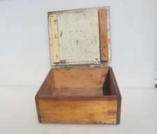 Antique Wooden Box Old Wood Vintage Case Tub Crate 11"W