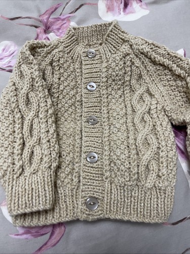 Hand knitted boys beige - boys,