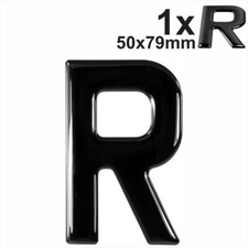 3d gel number plates Black Domed Resin Making Letter R DIY Registration UK REG