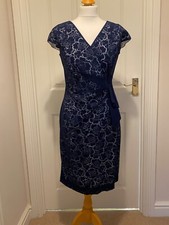 Dress Cocktail event Cruise Wedding & Jacket Bolero Navy Blue ‘nassc ‘ Size 10