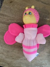 Vintage Playmakers Night Glow Glo Bug Worm Soft Toy Plush 80s Pink
