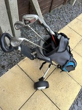 Young Gun Bag Trolley With Golf Clubs Junior Set Used But Straight Skax Dunlop