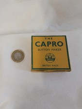 RARE VINTAGE CAPRO Castle Products Ltd Worchester Button Maker Kit
