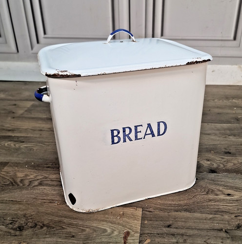 Antique bread bin - bin, enamel