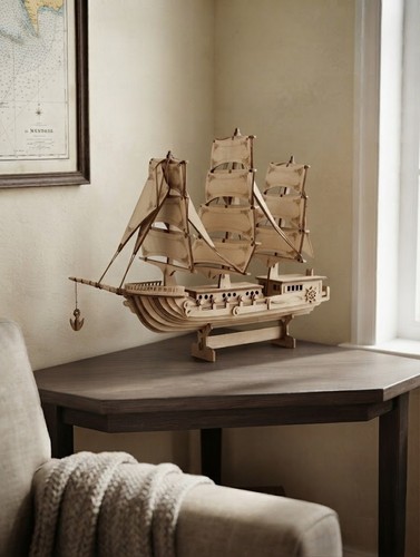 Handmade wooden sailing ship - ,