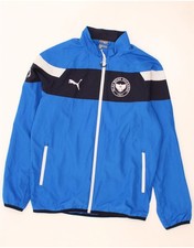 PUMA Mens Graphic Tracksuit Top Jacket Medium Blue Colourblock Polyester CI48