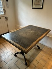 80cm x 120cm Zinc Top Dining Table With Cast Iron Base