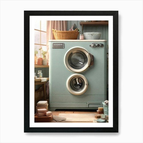 Vintage washing machine art - vintage, 1