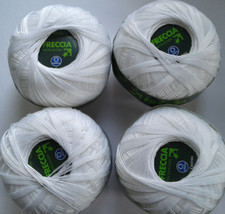 4 x 50g Coats Freccia Crochet Cotton N 16. White. Crochet/Textile Crafts