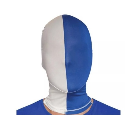 White blue morphsuit mask - &,