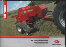 Massey Ferguson "MF 1800 Series" Centre-Line Balers Brochure Leaflet