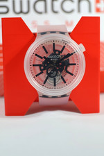 New Rare  Swiss Swatch BIG BOLD BLACKINJELLY SemiTransparent Black 47MM SO27E101