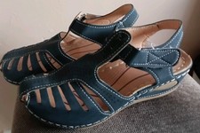 Lightweight Navy Leather Walking, Comfortable Shoes  / Sandals Size 5, Bnwot.