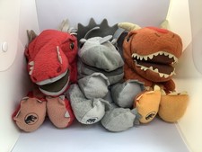 3 Official Universal Jurassic World Soft Plush Hand Puppets Dinosaur Toy