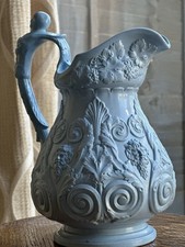 William Ridgway & Co. Bacchus Relief Jug – c.1840s Victorian Staffordshire, 23cm