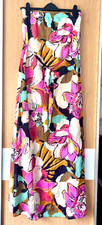 BILLABONG lightweight cotton long maxi Dress size S 8 10 bandeau pink floral vgc