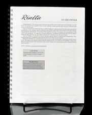 Winnebago 1996 Rialta Itasca Motor Home Owners Manual User Guide Coil Bound