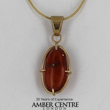 Italian Made Dominican Amber Pendant  Mosquitos and Midge 9ct solid GPR035 £295!