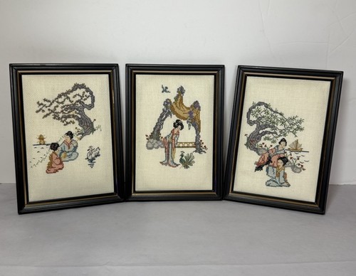 Vintage framed embroider - framed,