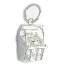 Jukebox sterling silver charm