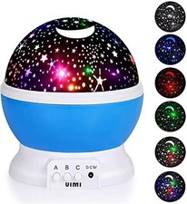 Moredig Star Projector Light Baby Night Light Rotation LED Night Light BLUE