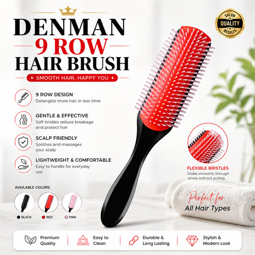 Denman row hair - hair, large