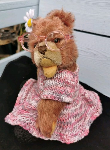Hand knitted teddy bear