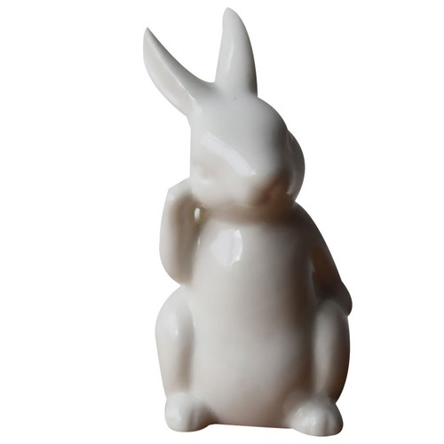 Ceramic rabbit ornament white - rabbit,