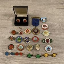 Vintage Bowling Club Pin Badges Cufflinks Bowls Leagues Associations