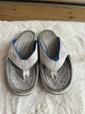Oakley Flip Flops. Grey with Blue Trim. Size 3.5