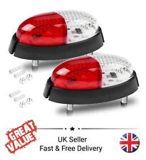 2 x RED And WHITE SIDE MARKER LAMPS LIGHTS For CARAVAN MOTORHOME 