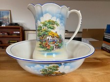 Falcon Ware English Wash Basin & Water Pitcher - J. H. Weatherby - 1920's - 30's