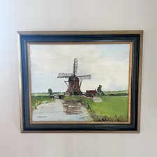 Vintage Dutch Windmill Oil