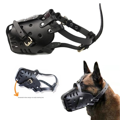 Leather dog muzzle basket - dog,